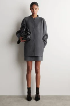 ABGERUNDETE JACKE AUS DOUBLEFACE-WOLLE