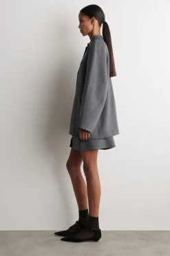 ABGERUNDETE JACKE AUS DOUBLEFACE-WOLLE