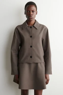 ABGERUNDETE JACKE AUS JERSEY