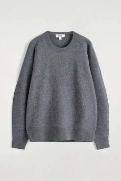 ABGERUNDETER PULLOVER AUS DOUBLEFACE-WOLLE