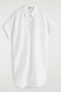 ABGERUNDETES HEMDKLEID AUS LEINEN-BAUMWOLL-MIX