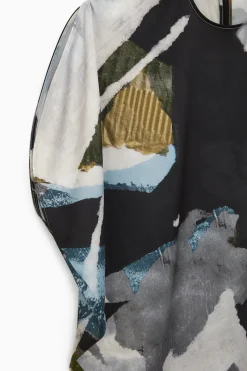 ASYMMETRISCHE BLUSE MIT PRINT