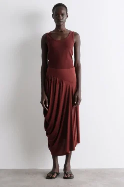 ASYMMETRISCHER DRAPIERTER MIDIROCK