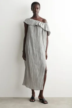 ASYMMETRISCHES SEIDENKLEID MIT FALTEN