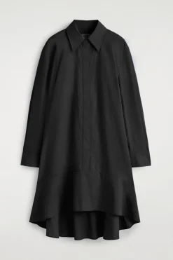 AUSGESTELLTES HEMDKLEID AUS BAUMWOLLE IN MINILÄNGE