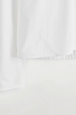 BAUMWOLLBLUSE MIT DRAPIERTEM KRAGEN