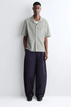 BAUMWOLLBLUSE MIT REVERS-KRAGEN