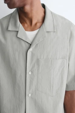 BAUMWOLLBLUSE MIT REVERS-KRAGEN