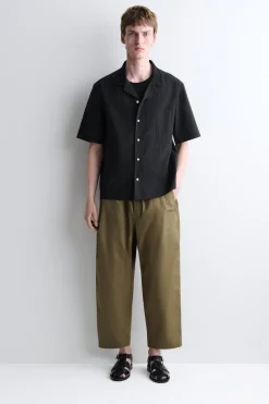 BAUMWOLLBLUSE MIT REVERS-KRAGEN