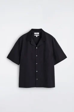 BAUMWOLLBLUSE MIT REVERS-KRAGEN