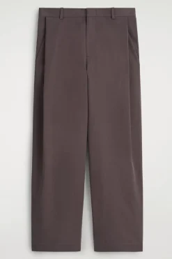 BAUMWOLLHOSE MIT WEITEM BEIN UND FALTEN
