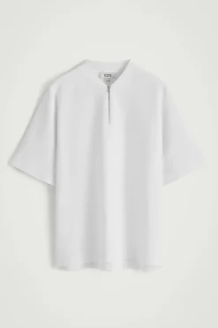 BAUMWOLL-T-SHIRT MIT KURZEM REISSVERSCHLUSS