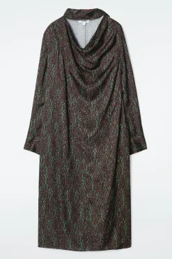 BEDRUCKTES MIDIKLEID MIT SCHALDETAIL