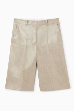 BERMUDASHORTS AUS METALLIC-HOPSACK
