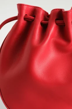 BEUTELTASCHE MIT RAFFUNGEN - LEDER