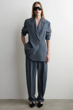BLAZER AUS SEIDE IN KNITTEROPTIK