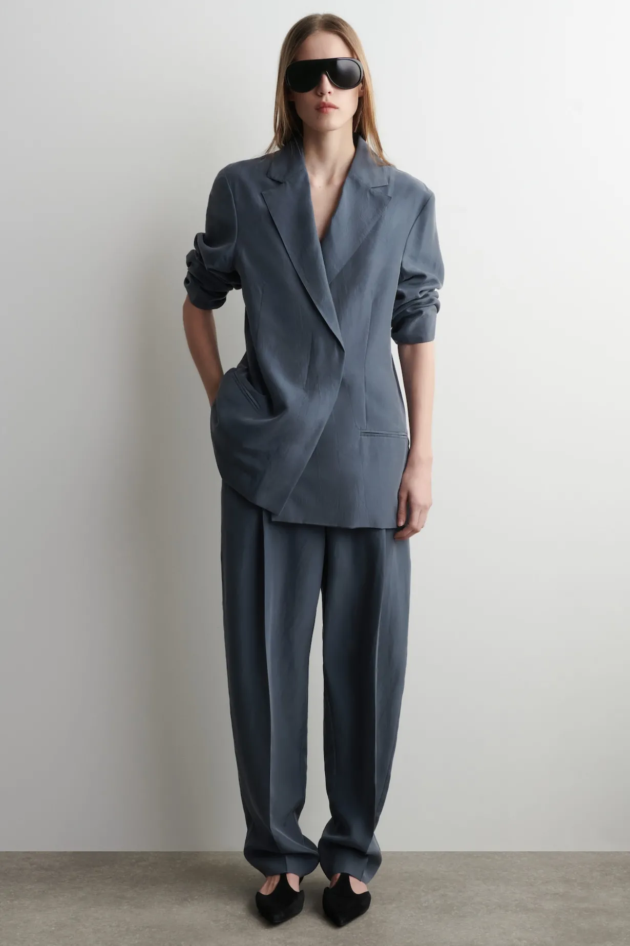 BLAZER AUS SEIDE IN KNITTEROPTIK