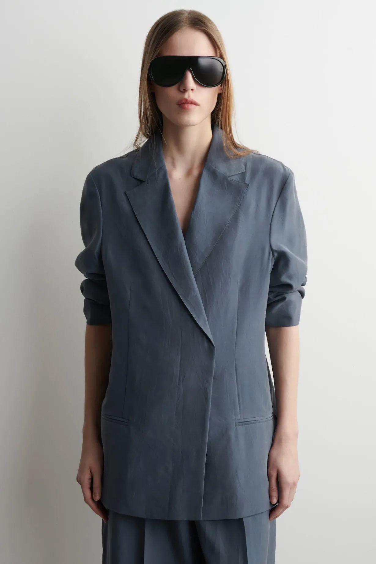 BLAZER AUS SEIDE IN KNITTEROPTIK