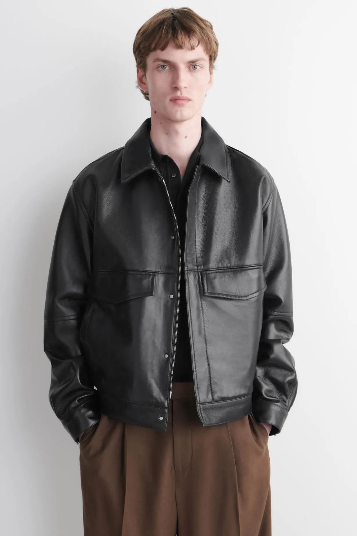 BLOUSONJACKE AUS LEDER