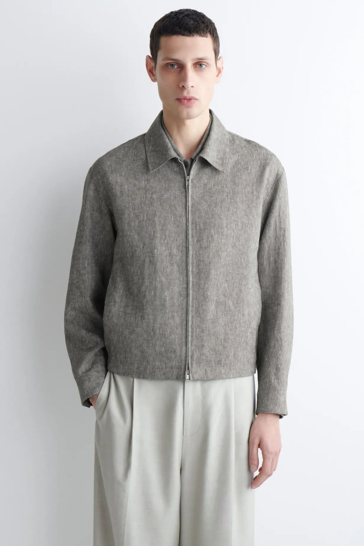 BLOUSONJACKE AUS LEINEN