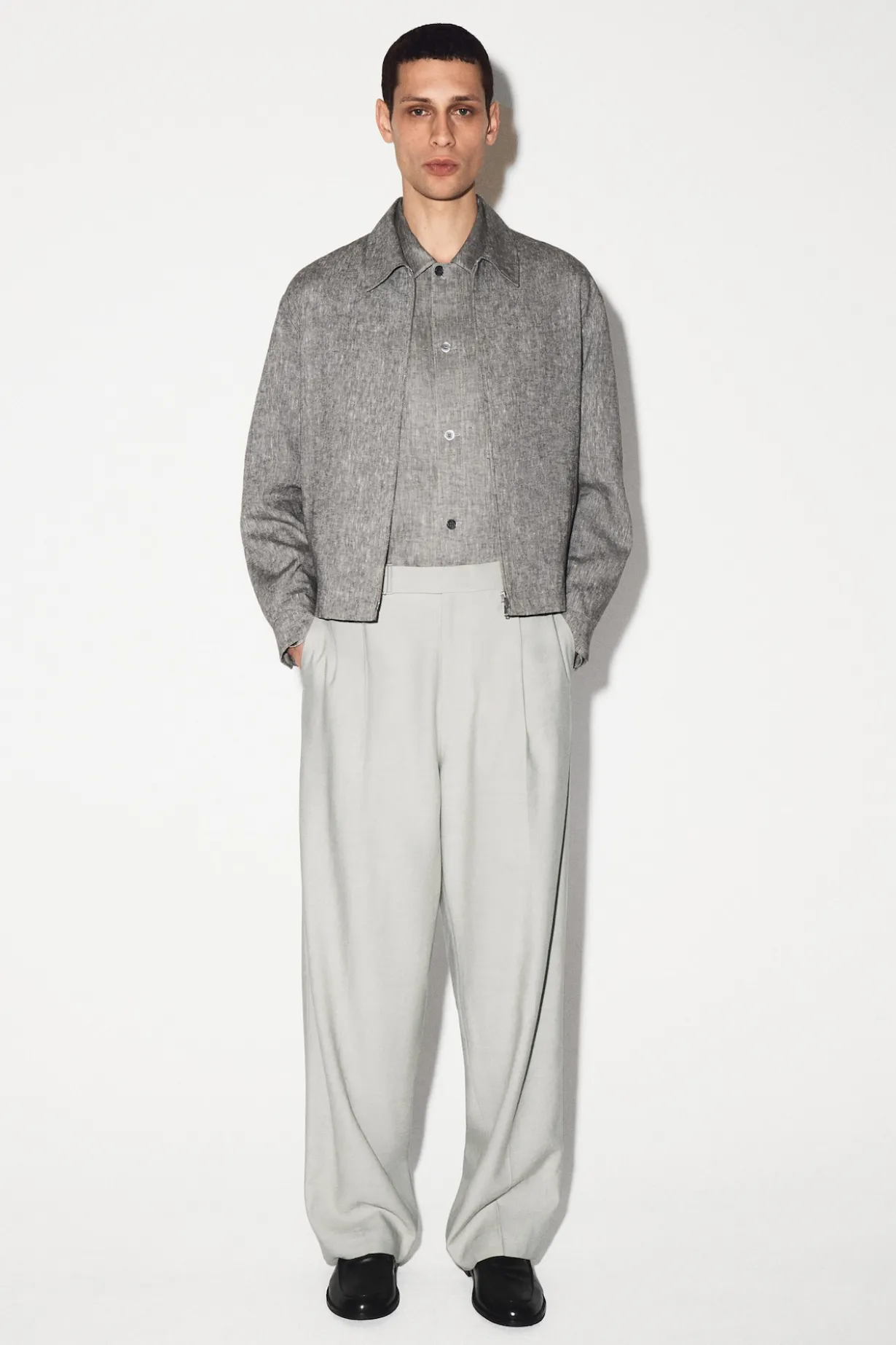 BLOUSONJACKE AUS LEINEN
