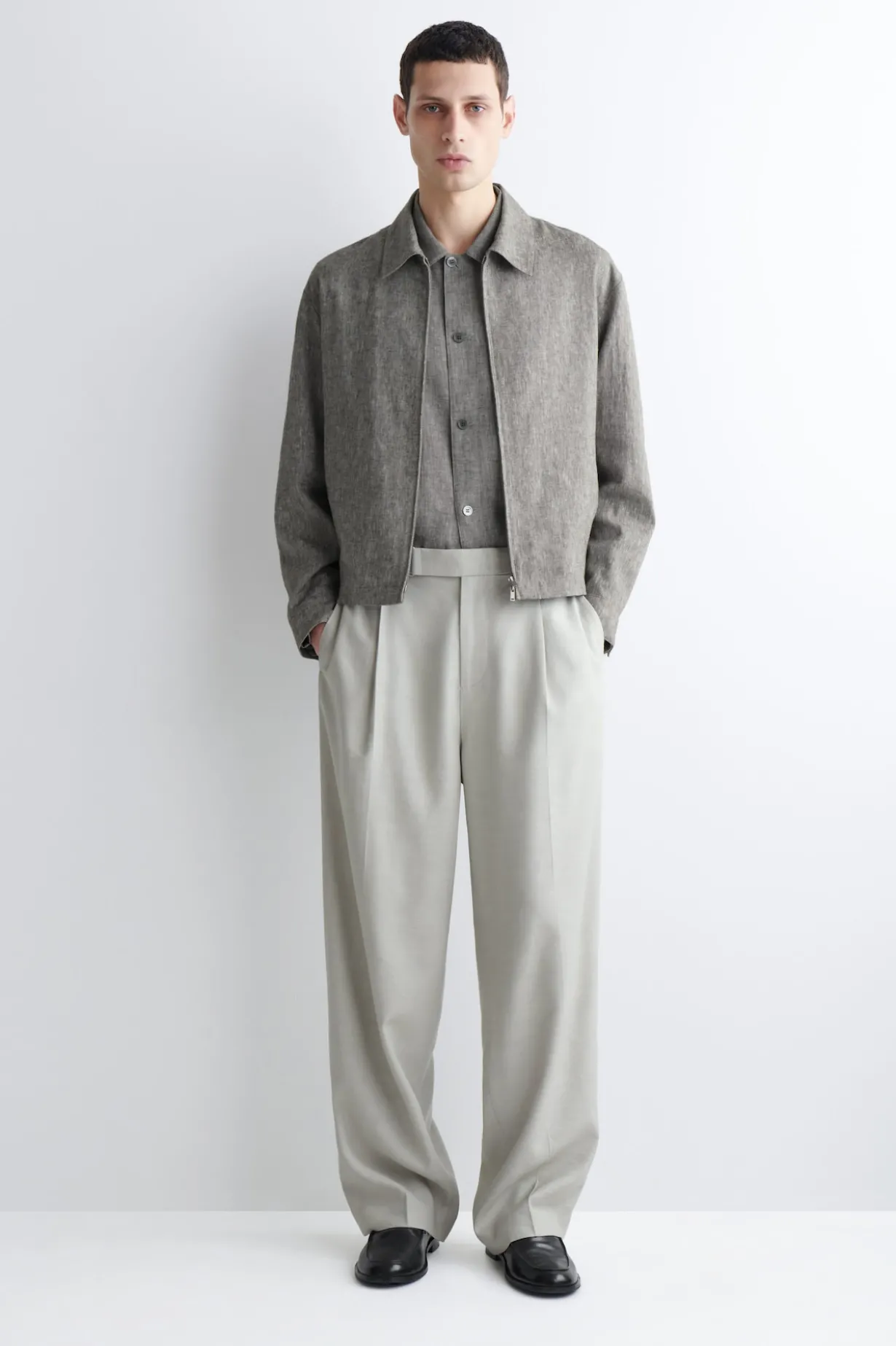BLOUSONJACKE AUS LEINEN