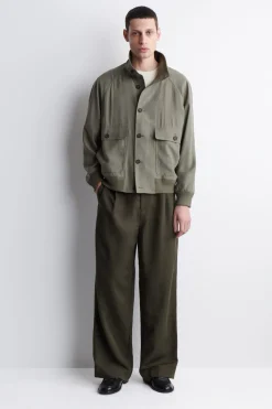 BLOUSONJACKE AUS TWILL MIT STEHKRAGEN