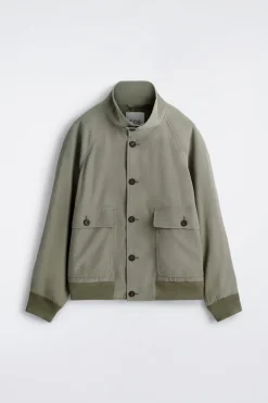 BLOUSONJACKE AUS TWILL MIT STEHKRAGEN