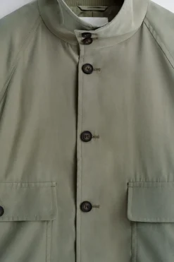 BLOUSONJACKE AUS TWILL MIT STEHKRAGEN