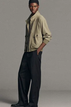 BLOUSONJACKE AUS TWILL MIT STEHKRAGEN