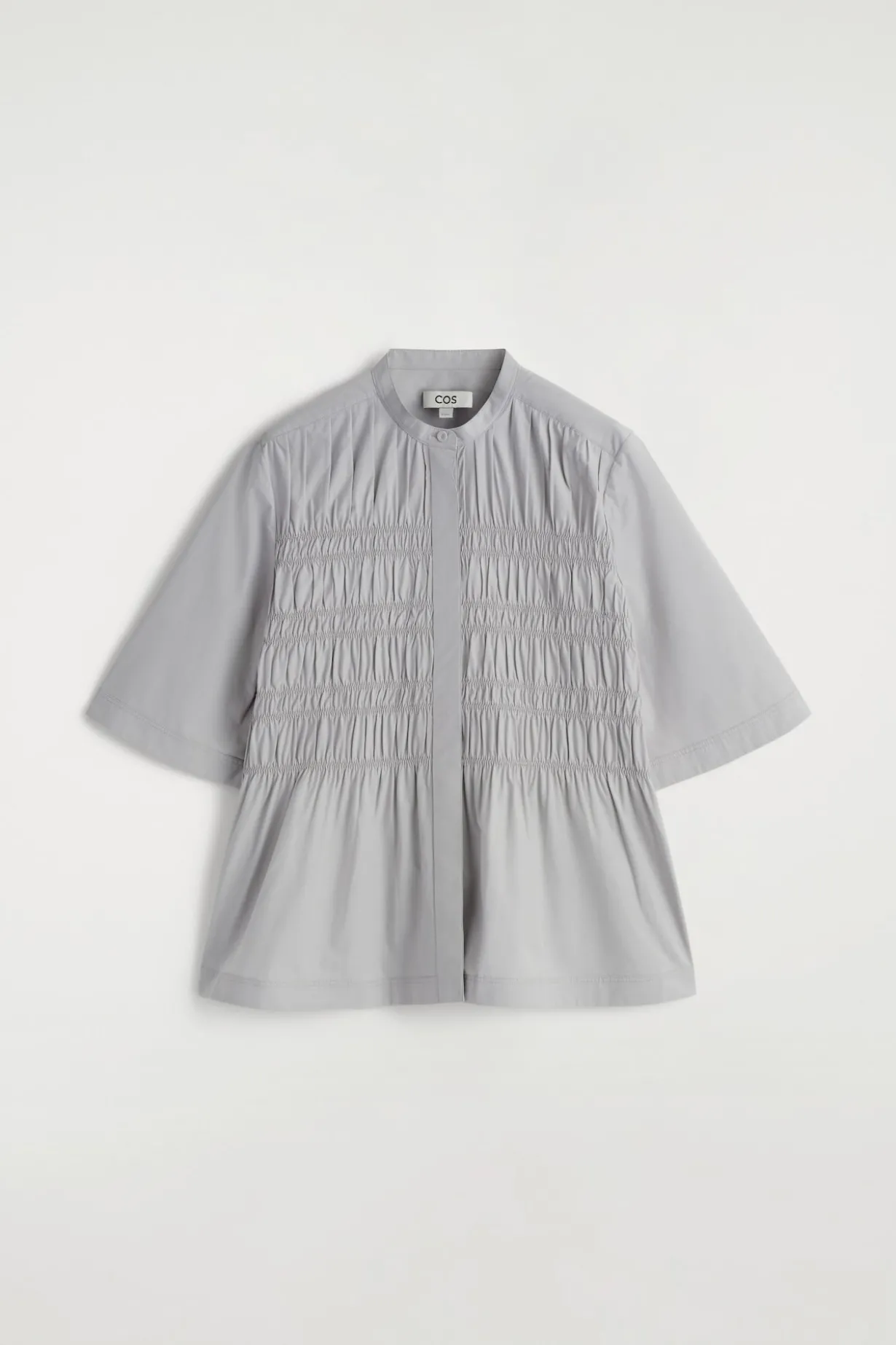 BLUSE AUS BAUMWOLLE MIT RAFFUNGEN