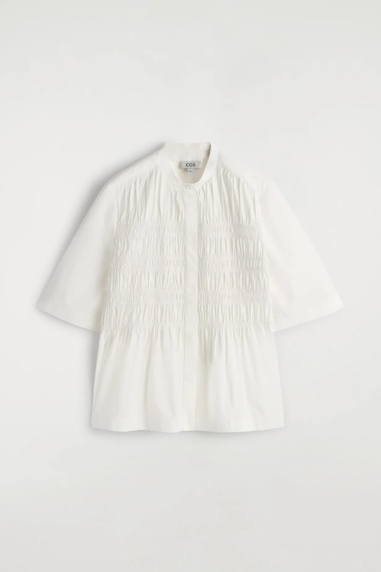BLUSE AUS BAUMWOLLE MIT RAFFUNGEN