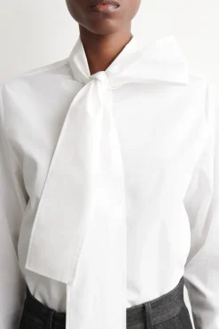 BLUSE AUS BAUMWOLLE MIT SCHLEIFENDETAIL