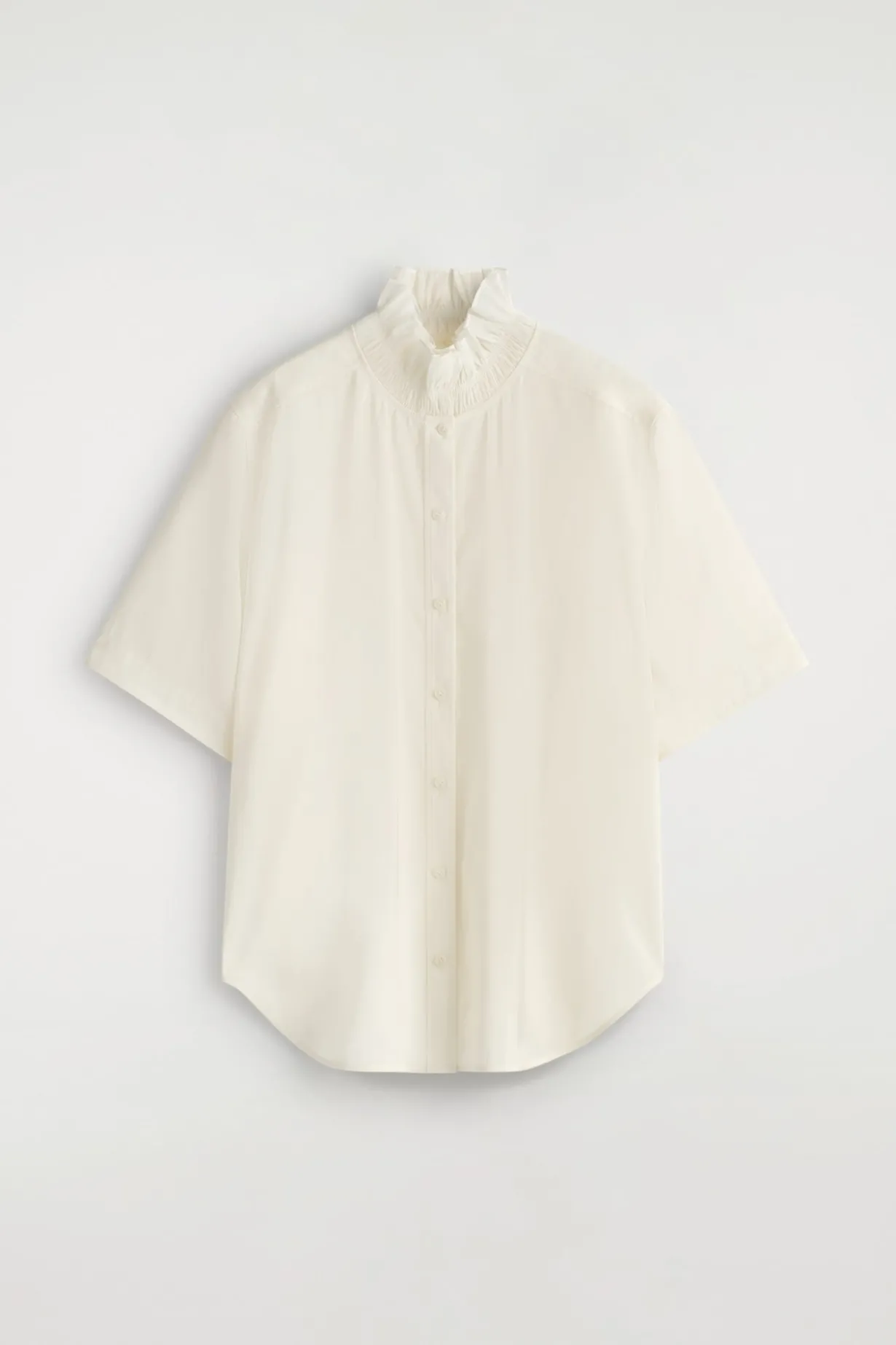 BLUSE AUS MODAL MIT RAFFUNGEN AM KRAGEN