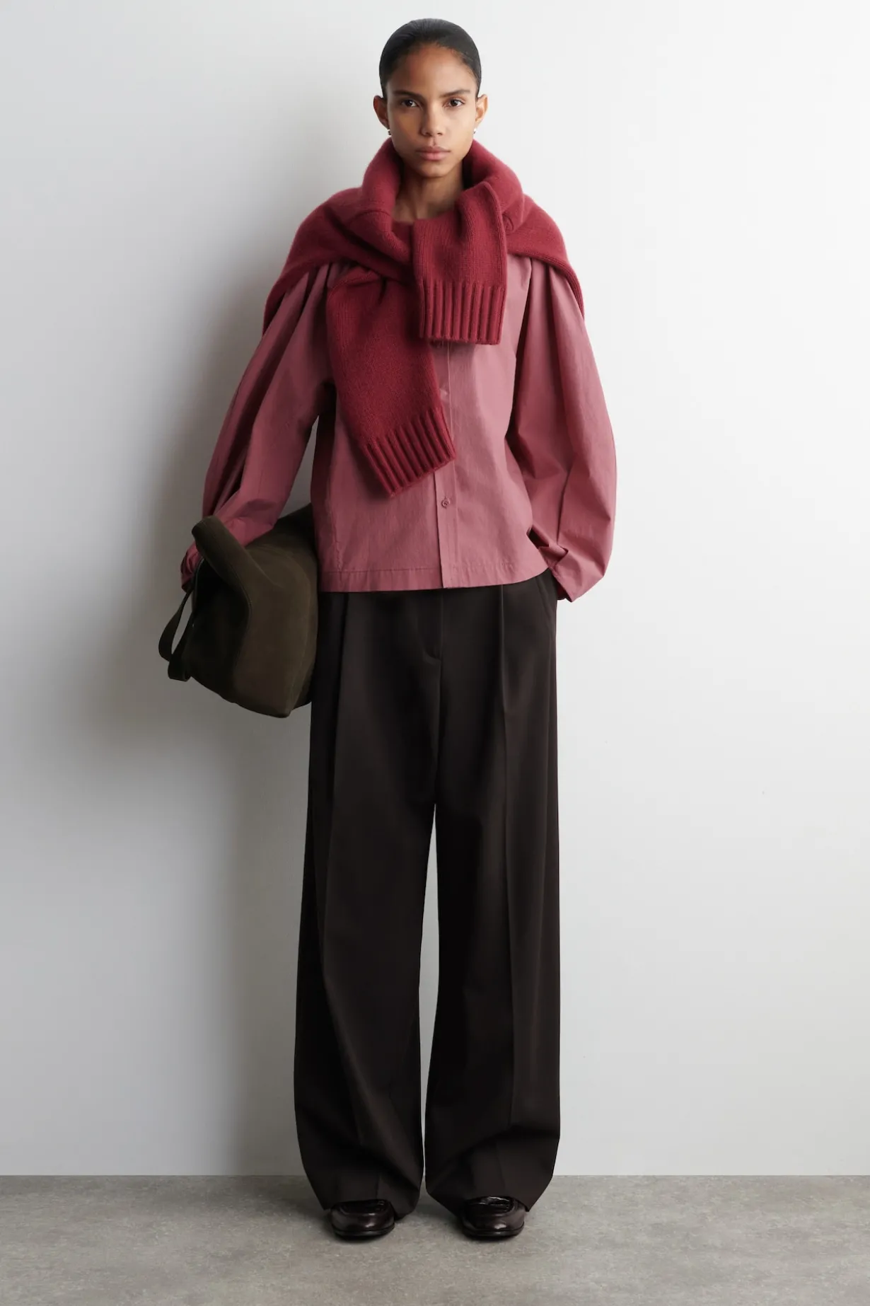 BLUSE AUS PIMA-BAUMWOLLE MIT FALTEN
