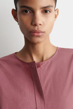 BLUSE AUS PIMA-BAUMWOLLE MIT FALTEN