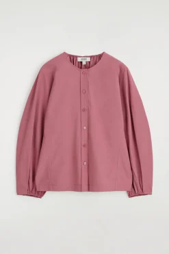 BLUSE AUS PIMA-BAUMWOLLE MIT FALTEN