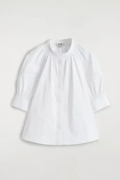 BLUSE MIT GESMOKTEN PUFFÄRMELN