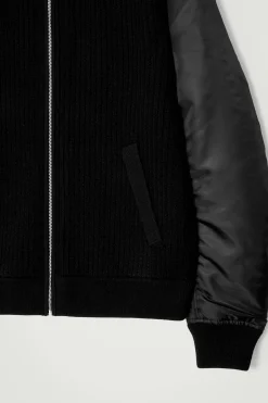 BOMBERJACKE AUS MERINOWOLLE UND NYLON