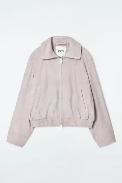 BOMBERJACKE AUS VELOURSLEDER