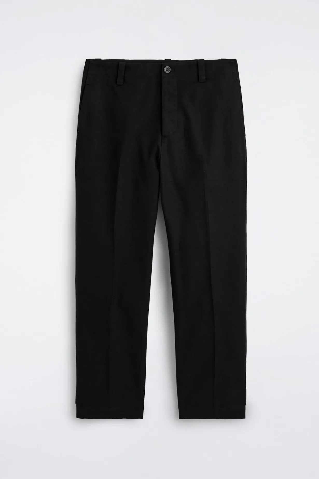 CHINOHOSE AUS BAUMWOLL-CANVAS MIT GERADEM BEIN