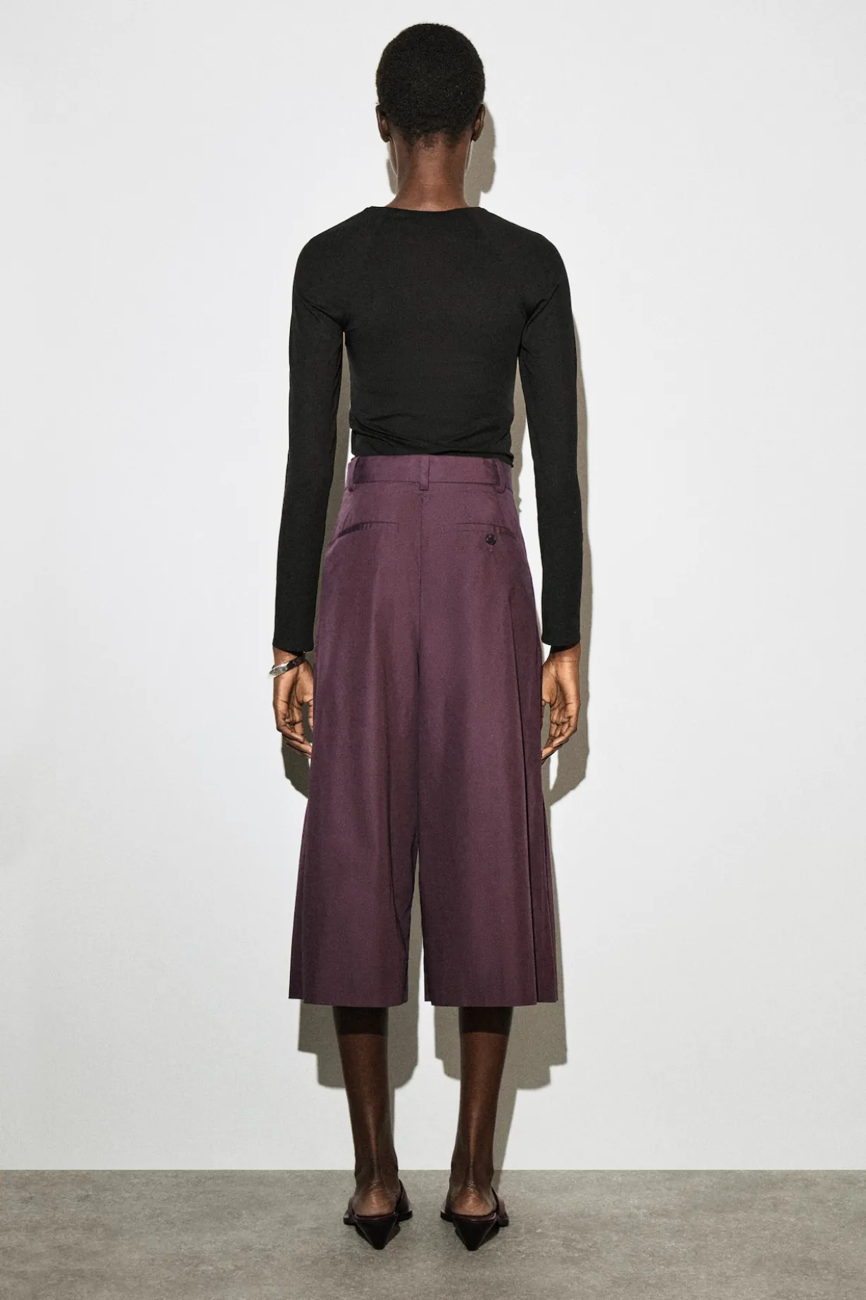 CULOTTES AUS BAUMWOLLE MIT FALTEN