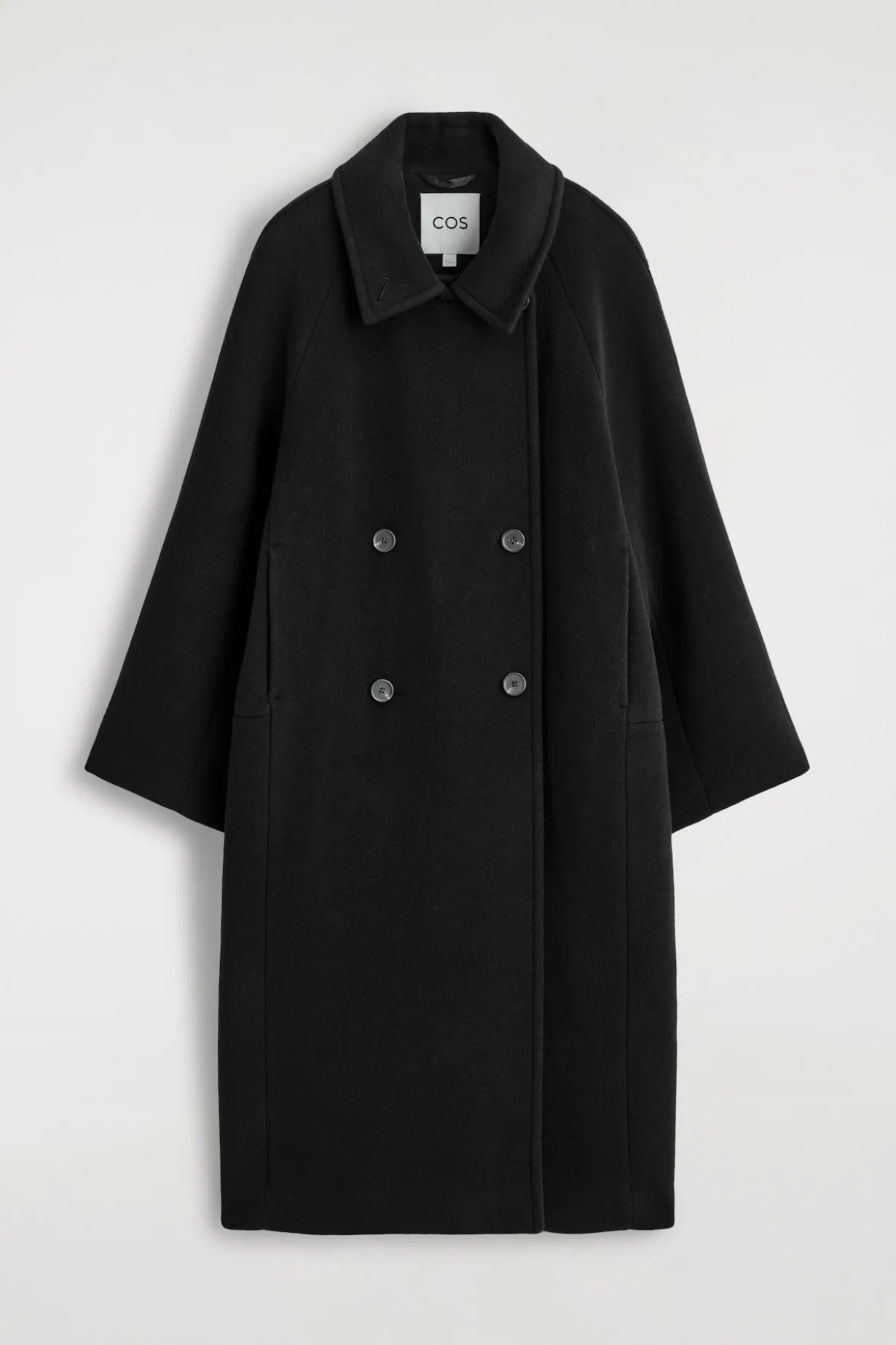 DOPPELREIHIGER LANGER OVERSIZED-MANTEL AUS WOLLE