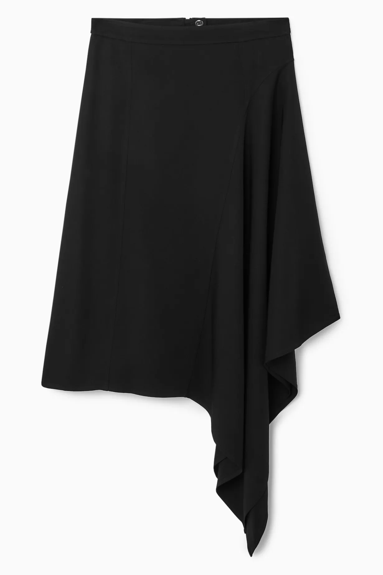 DRAPIERTER ASYMMETRISCHER MIDIROCK