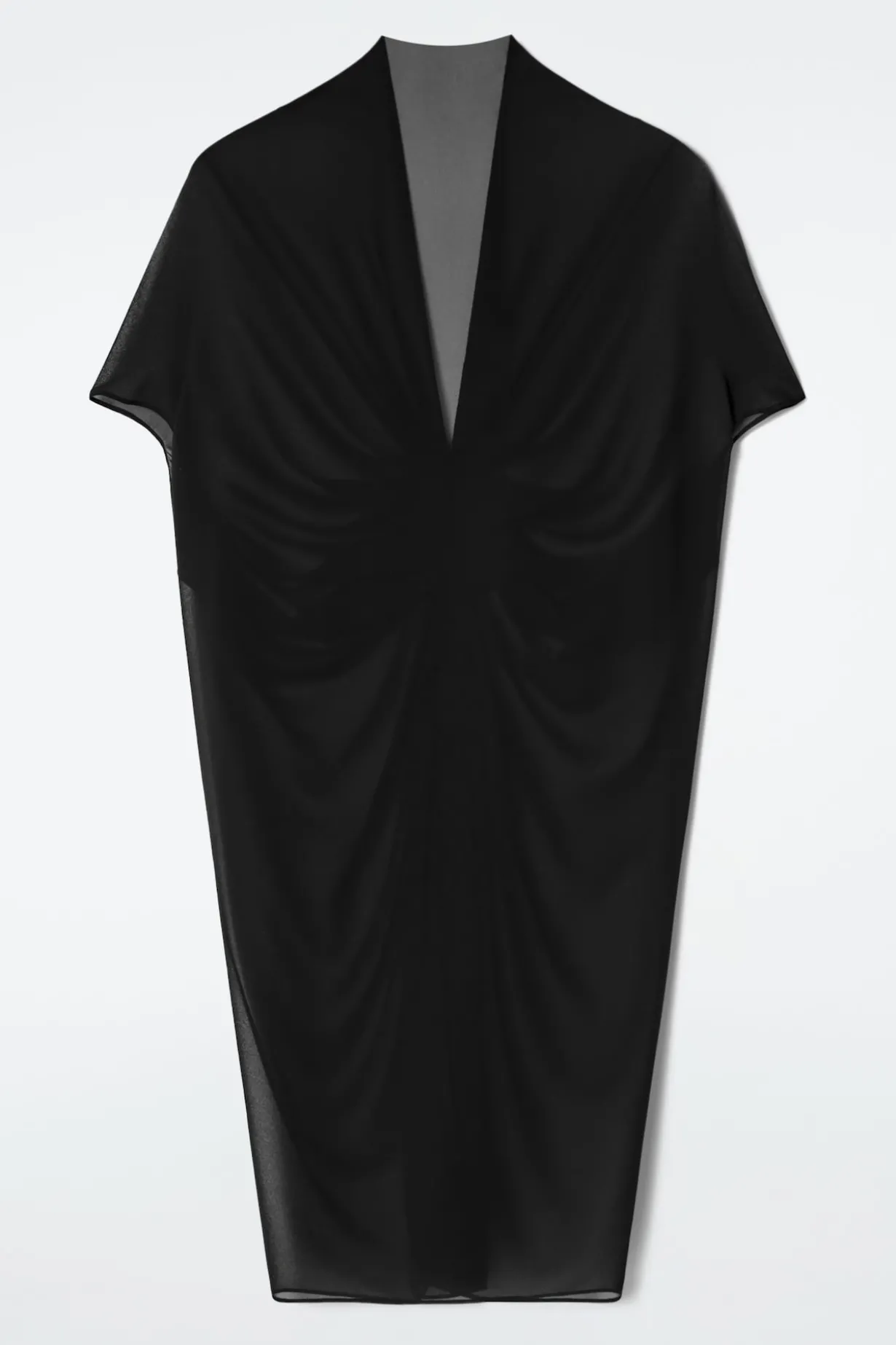 DRAPIERTES DURCHSCHEINENDES MINIKLEID