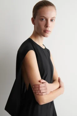 DRAPIERTES MAXIKLEID AUS SEIDE