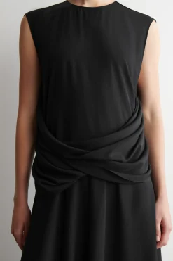 DRAPIERTES MAXIKLEID AUS SEIDE