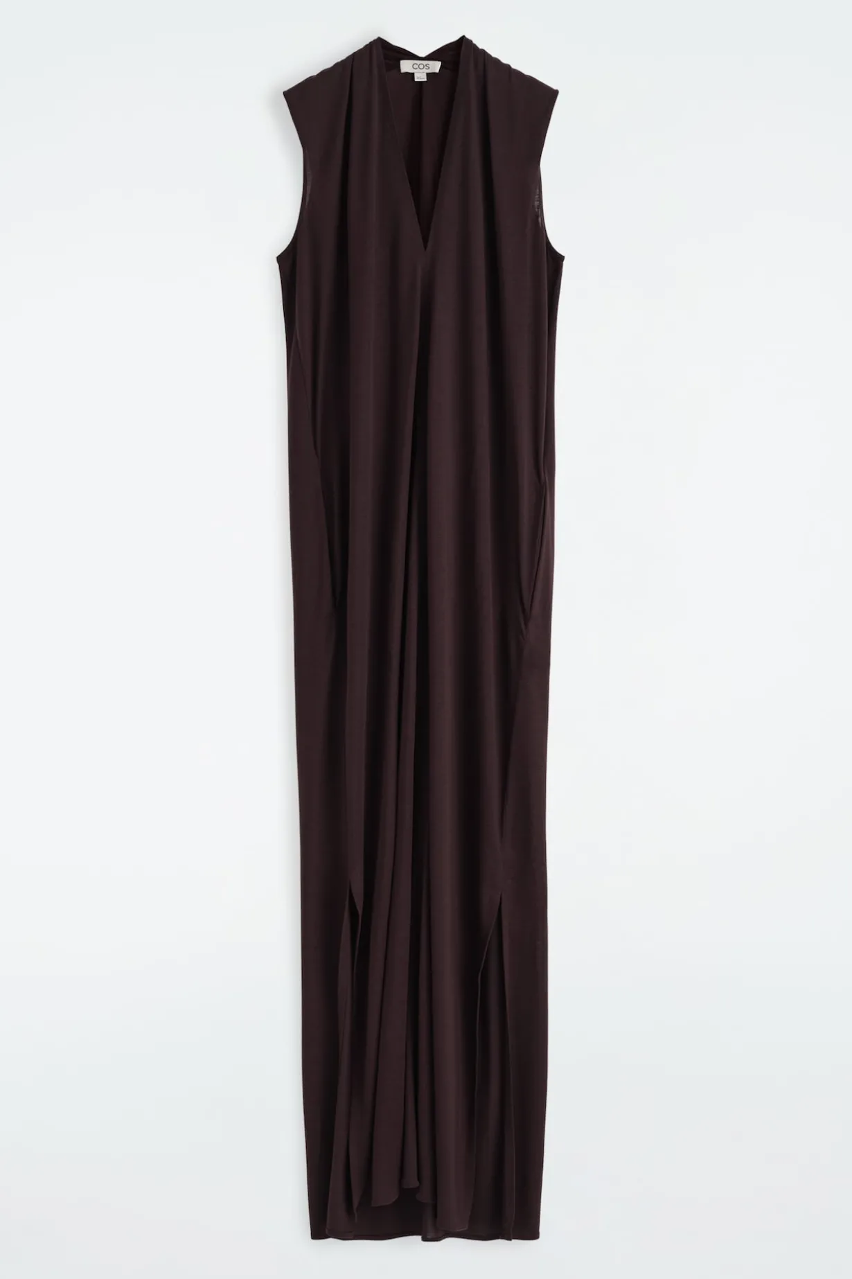 DRAPIERTES MAXIKLEID MIT V-AUSSCHNITT