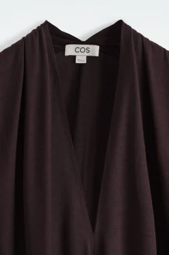 DRAPIERTES MAXIKLEID MIT V-AUSSCHNITT