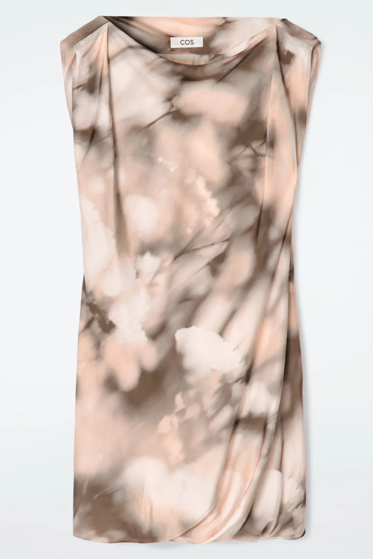 DRAPIERTES SEIDENKLEID MIT PRINT